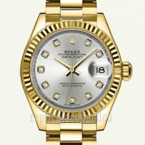 Rolex Replica Datejust Ladies 28mm m279178-0015 Silver Dial Gold-tone